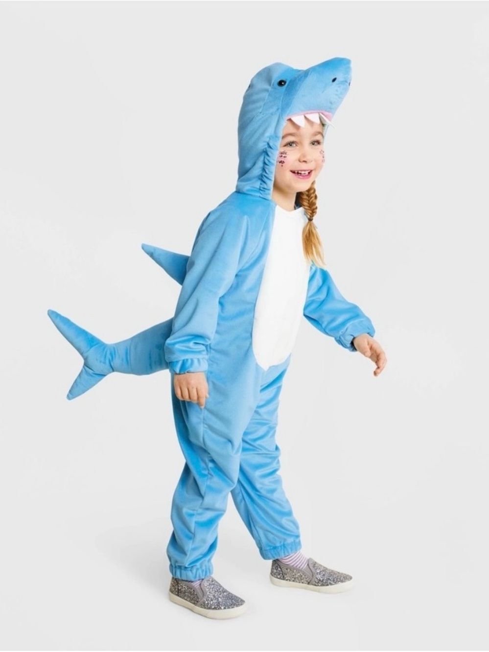 Target Kids Light Blue and White Shark Costume with Hood